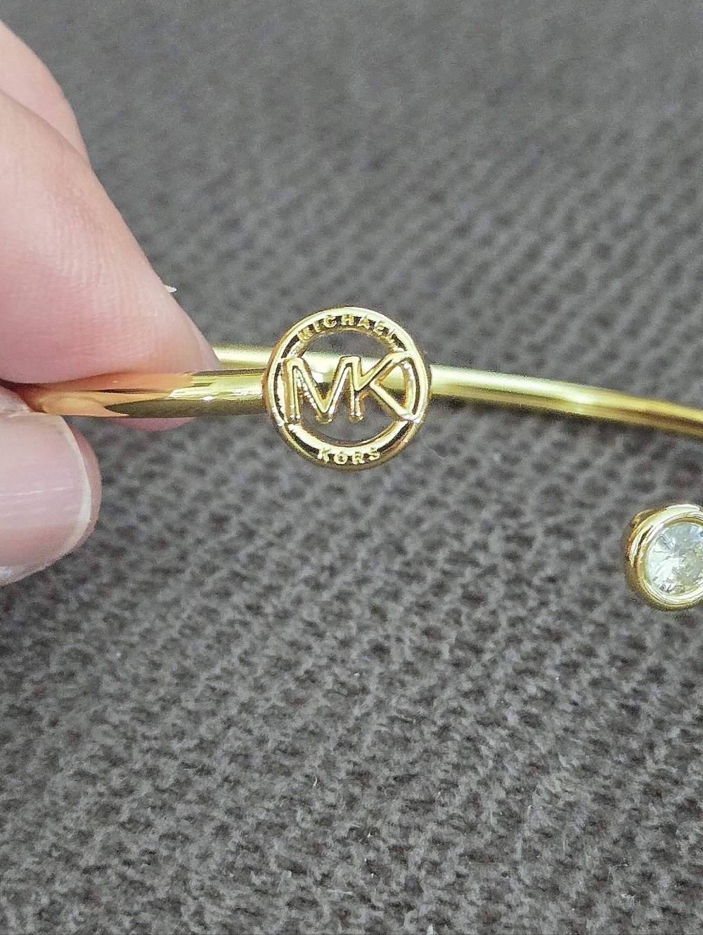 Michael Kors Thin Gold💛 Bracelet with Logo Medallion and Clear Crystal Accents - Picture 3 of 16